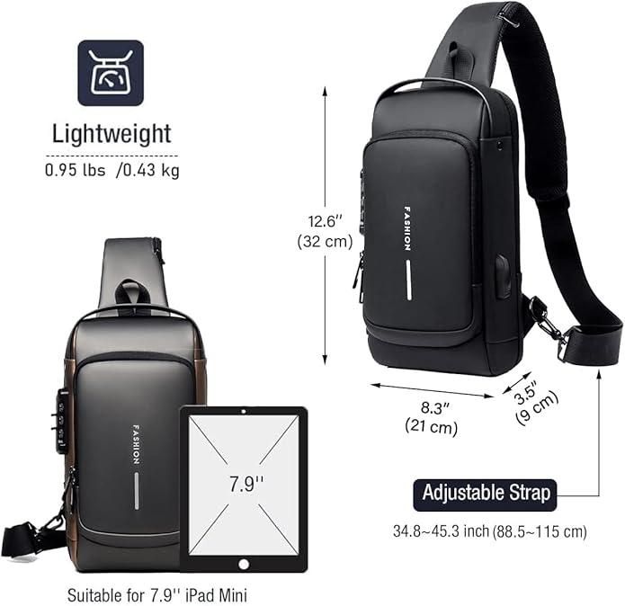 Anti-Theft Backpack with USB Charging Port, Waterproof Design & Password Lock
