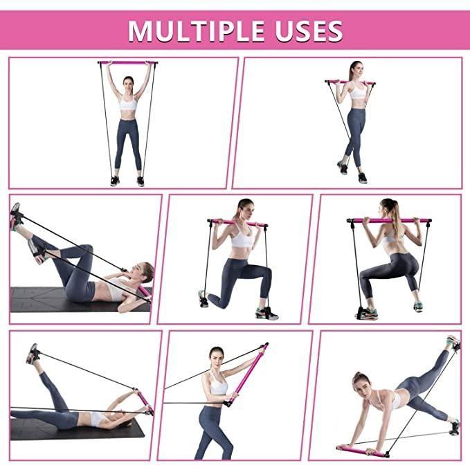 FlexPro™ Pilates Stick Fitness Bar – Full Body Home & Gym Workout Kit