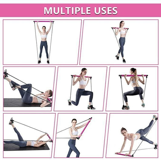 FlexPro™ Pilates Stick Fitness Bar – Full Body Home & Gym Workout Kit