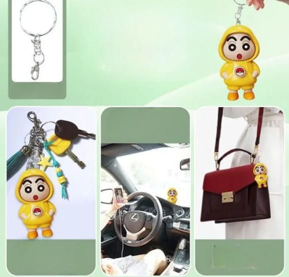 Shinchan Face Changing Keychain – Cute PVC Anime Key Ring for Bags & Keys