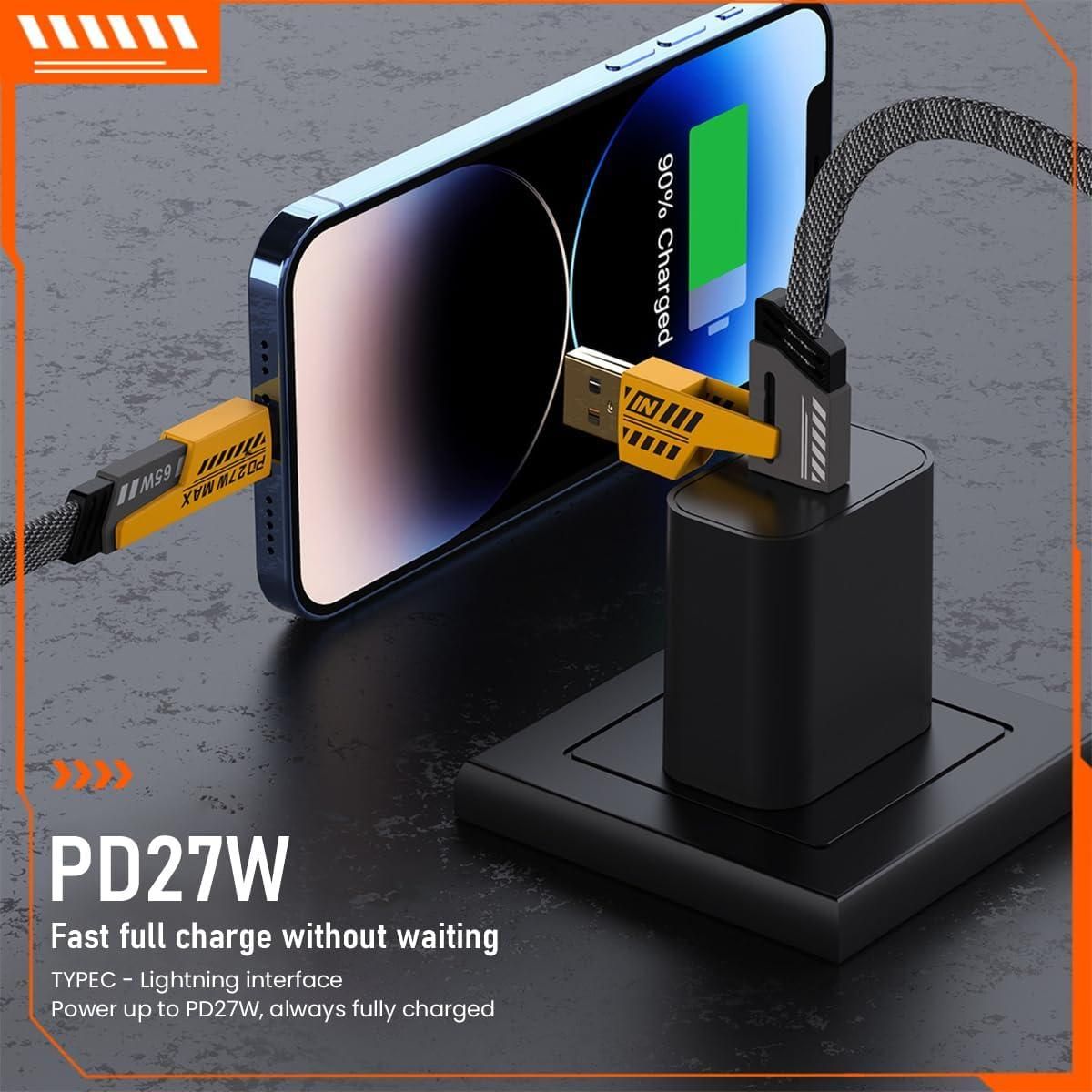 ChargePro™ 4-in-1 USB-C & Lightning Cable – Eco-Friendly, Fast Charging