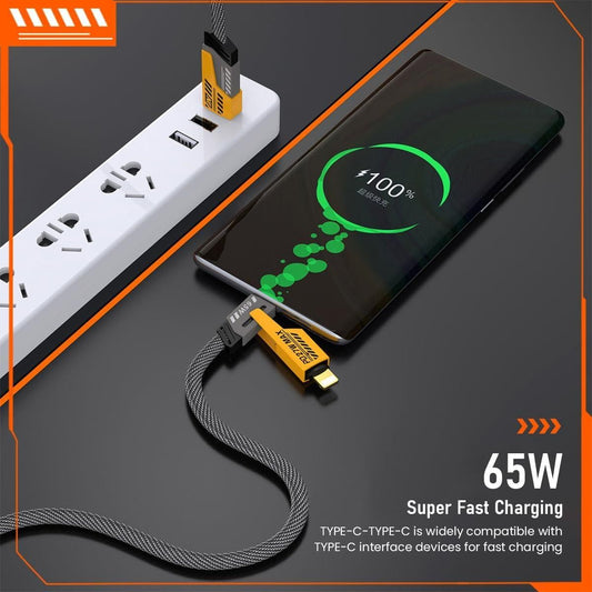 ChargePro™ 4-in-1 USB-C & Lightning Cable – Eco-Friendly, Fast Charging