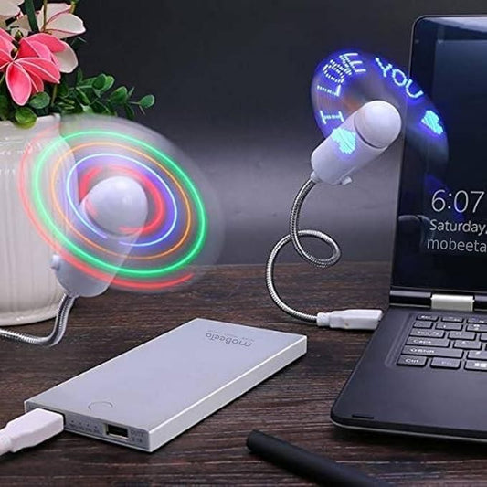 USB LED Fan with Programmable CD – Custom Message Display Gadget