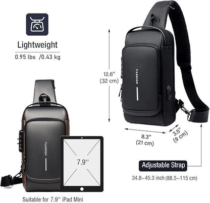 Anti-Theft Backpack with USB Charging Port, Waterproof Design & Password Lock