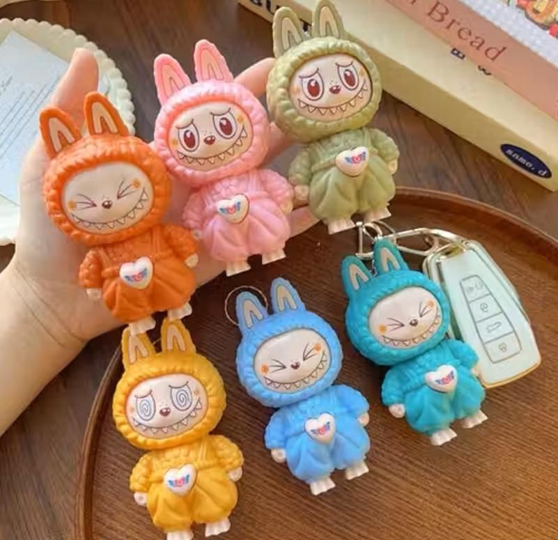 Labubu™ Collectible Cartoon Keychain – Cute Bag & Car Charm