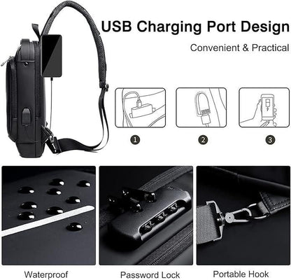 Anti-Theft Backpack with USB Charging Port, Waterproof Design & Password Lock