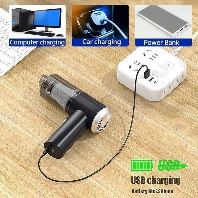 Portable Air Duster & Wireless Mini Vacuum Cleaner | 2-in-1