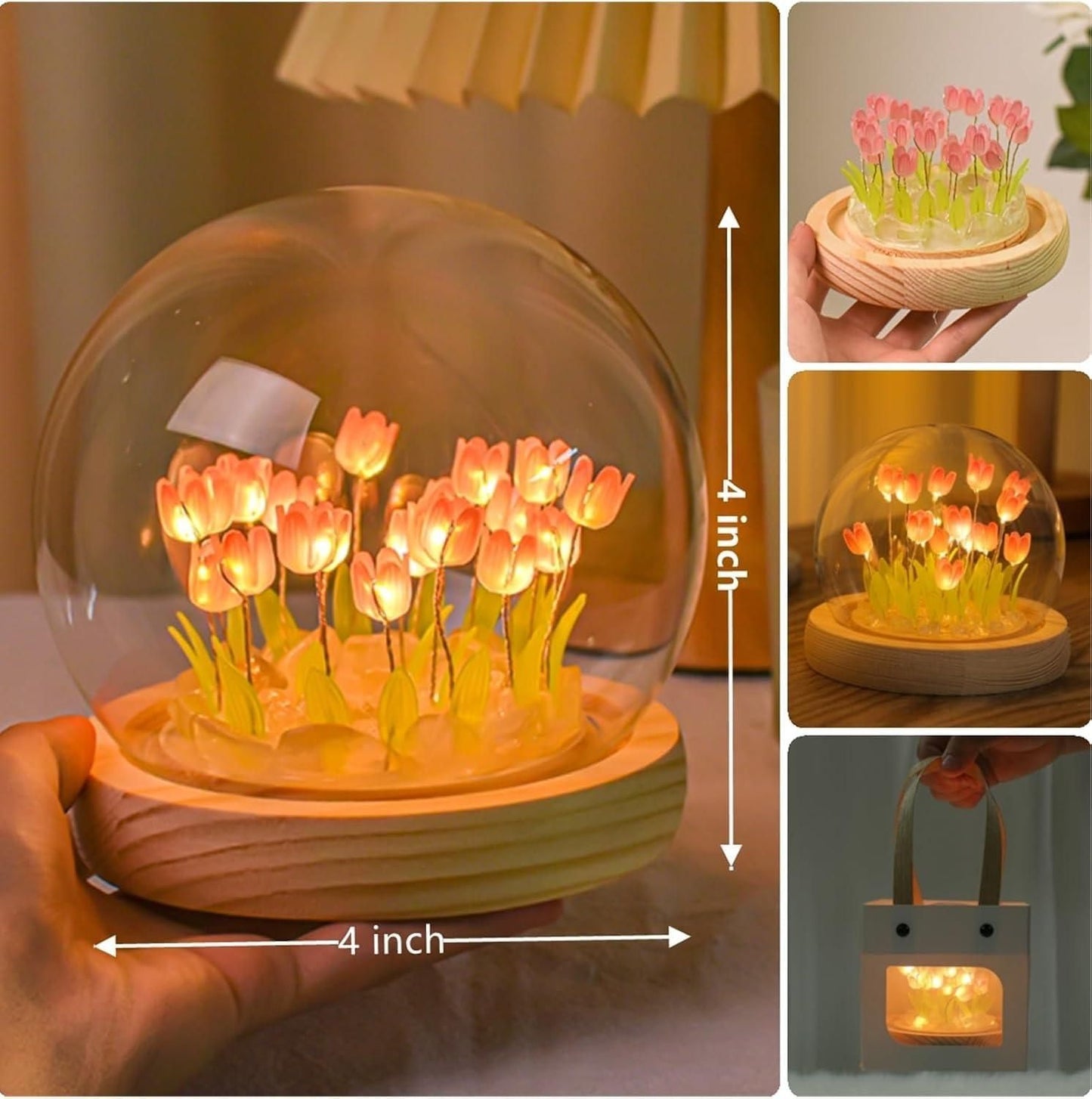Round Tulip Light – Touch Control Decorative Night Lamp