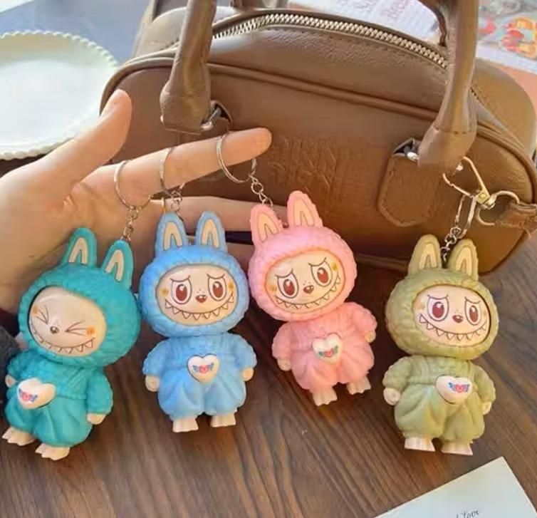 Labubu™ Collectible Cartoon Keychain – Cute Bag & Car Charm